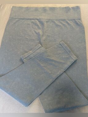 No Boundaries Light Blue Ribbed  Leggings Size XL NWOT